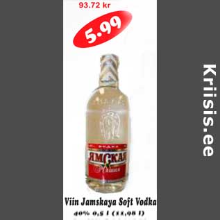 Allahindlus - Viin Jamskaya Soft Vodka 40%, 0,5l