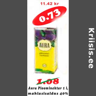 Allahindlus - Aura Ploominektar 1 l, mahlasisaldus 40%