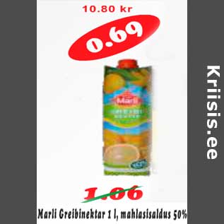 Allahindlus - Marli Greibinektar 1 l, mahlasisaldus 50%