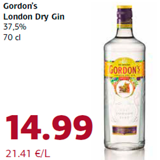 Allahindlus - Gordon’s London Dry Gin 37,5% 70 cl