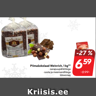 Allahindlus - Piimašokolaad Weinrich, 1 kg**