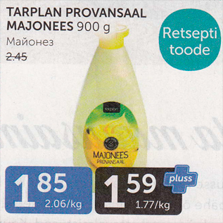 Allahindlus - TARPLAN PROVANSAAL MAJONEES 900 G