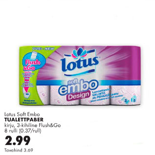 Allahindlus - Lotus Soft Embo tualettpaber