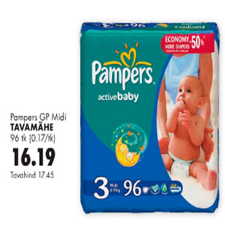 Allahindlus - Pampers GP Midi tavamähe
