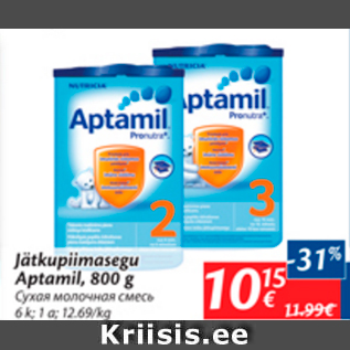 Allahindlus - Jätkupiimasegu Aptamil, 800 g