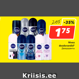 Allahindlus - Nivea deodorandid*