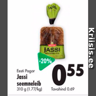 Allahindlus - Eesti Pagar Jassi seemneleib 310 g