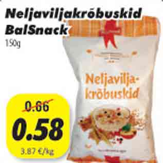 Allahindlus - Neljaviljakrõbuskid BalSnack,