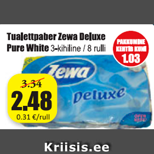 Скидка - Туалетная бумага Zewa Deluxe