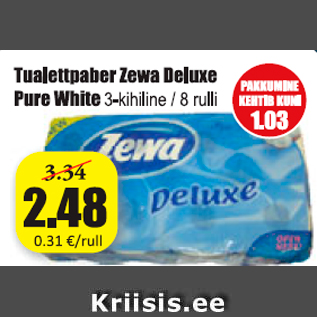 Allahindlus - Tualettpaber Zewa Deluxe Pure White