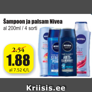 Allahindlus - Šampoon ja palsam Nivea