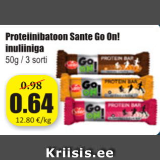 Allahindlus - Proteiinibatoon Sante Go On! inuliiniga