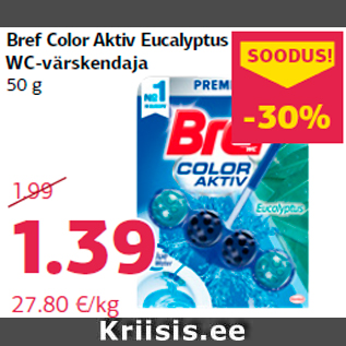 Allahindlus - Bref Color Aktiv Eucalyptus WC-värskendaja 50 g