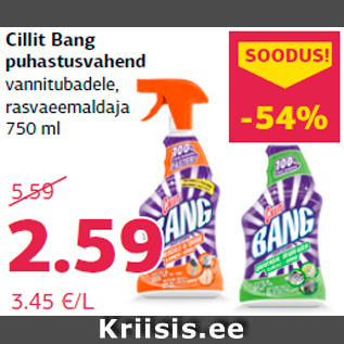 Allahindlus - Cillit Bang puhastusvahend vannitubadele, rasvaeemaldaja 750 ml