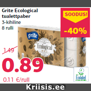 Allahindlus - Grite Ecological tualettpaber