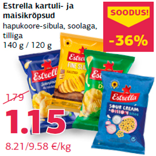 Скидка - Картофельные и кукурузные чипсы Estrella