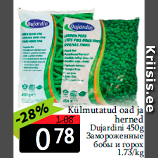 Allahindlus - Külmutatud oad ja herned Dujardini 450g