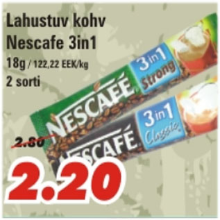 Allahindlus - Lahustuv kohv Nescafe