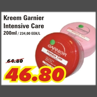 Allahindlus - Kreem Garnier Intensive Care