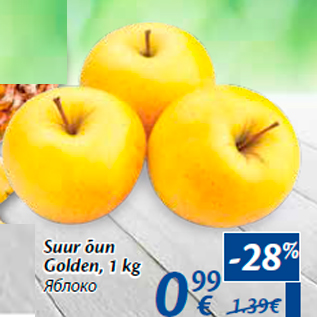 Allahindlus - Suur õun Golden, 1 kg