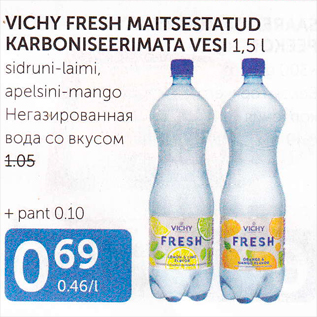 Allahindlus - VICHY FRESH MAITSESTATUD KARBONISEERIMATA VESI 1,5 L