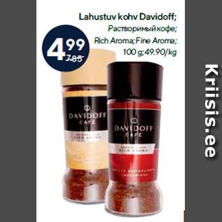 Allahindlus - Lahustuv kohv Davidoff