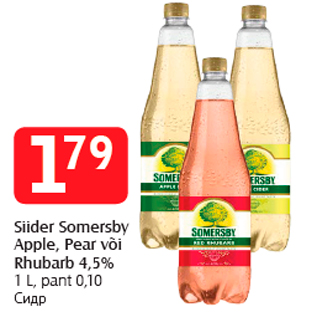 Allahindlus - Siider Somersby Apple, Pear või Rhubarb 4,5%