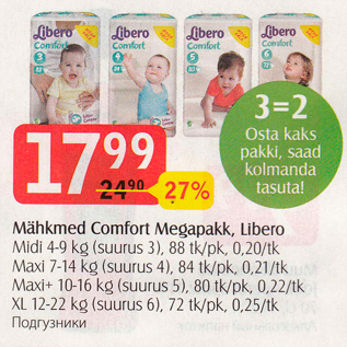 Allahindlus - Mähkmed Comfort Megapakk, Libero