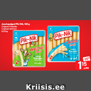 Allahindlus - Juustupulgad Pik-Nik, 140 g