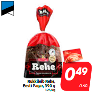 Allahindlus - Rukkileib Rehe, Eesti Pagar, 390 g