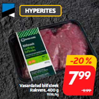 Allahindlus - Vasardatud biifsteek Rakvere, 400 g