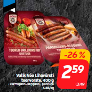 Allahindlus - Valik Nõo Lihavürsti toorvorste, 400 g