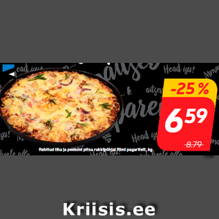 Скидка - Пицца с рваным мясом и беконом на ржаной основе от Rimi, кг