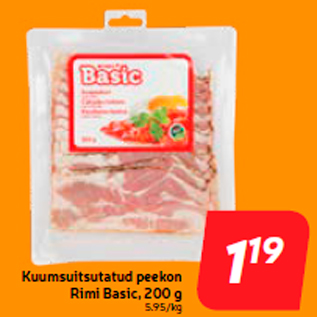 Скидка - Бекон горячего копчения Rimi Basic, 200 г