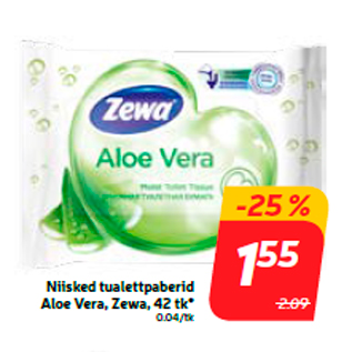 Allahindlus - Niisked tualettpaberid Aloe Vera, Zewa, 42 tk*