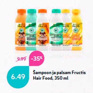 Allahindlus - Šampoon ja palsam Fructis Hair Food, 350 ml