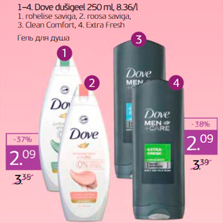 Allahindlus - 1-4. Dove dušigeel 250 ml