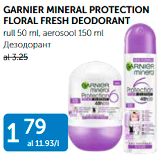 Allahindlus - GARNIER MINERAL PROTECTION FLORAL FRESH DEODORANT