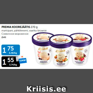 Allahindlus - PREMIA KOOREJÄÄTIS 270 g