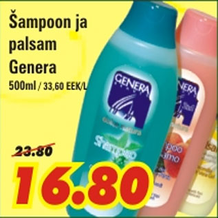 Allahindlus - Sampoon ja palsam Genera