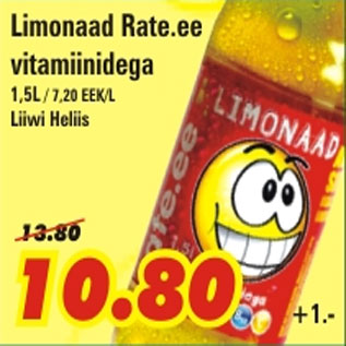 Allahindlus - Limonaad Rate.ee vitamiinidega