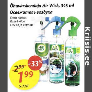 Allahindlus - Ohuvärskendaja Air Wisk, 345 ml