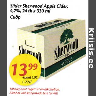 Allahindlus - Siider Sherwood Apple Cider,