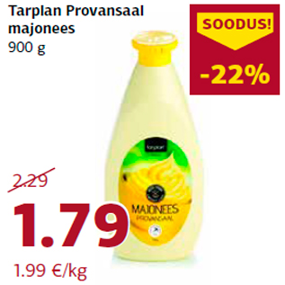 Allahindlus - Tarplan Provansaal majonees 900 g