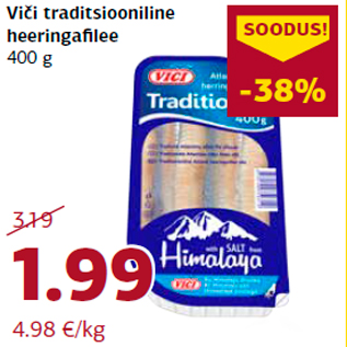 Allahindlus - Viči traditsiooniline heeringafilee 400 g