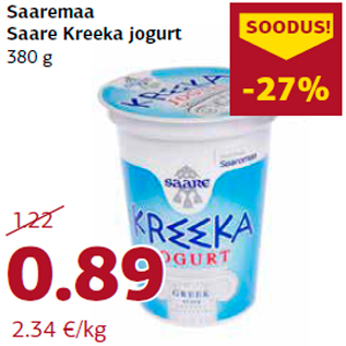 Allahindlus - Saaremaa Saare Kreeka jogurt 380 g