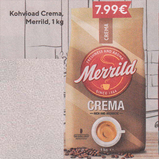 Allahindlus - Kohvioad Crema, Merrild, 1 kg