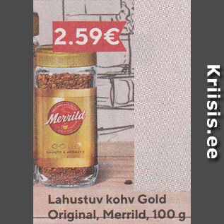 Скидка - Растворимый кофе Gold Original, Merrild, 100 г