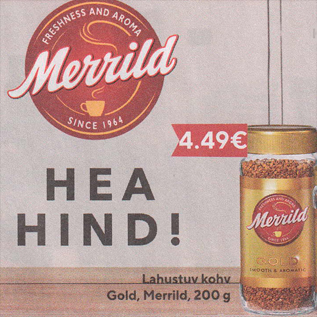 Allahindlus - Lahustuv kohv Gold, Merrild, 200 g