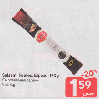 Allahindlus - Salaami Fuetec, Elpozo, 170g